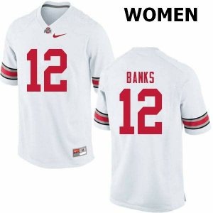 NCAA Ohio State Buckeyes Women's #12 Sevyn Banks White Nike Football College Jersey CXI4345LE